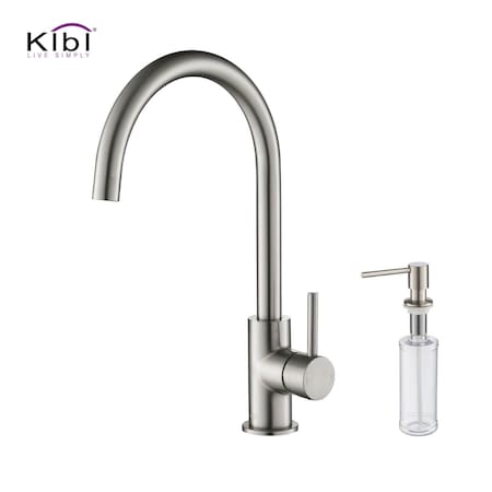 Kibi Lowa Single Handle Bar Sink Faucet with Soap Dispenser C-KKF2001BN-KSD100BN